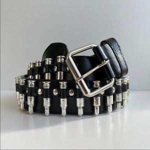 Y2K 2000s bullet-studded black belt